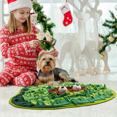 mewoo snuffle mat للكلاب الصغيرة والمتوسطة، 23 ''x25'' القط snuffle mat للتحفيز العقلي، لطيف أرنب العلف حصيرة للكلاب الأرانب، ألعاب الكلب التفاعلية للملل، قابل للغسل شم حصيرة للكلاب in Kuwait