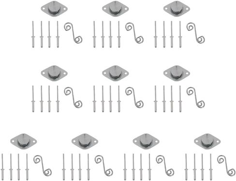MOTO4U مثبتات ذاتية الإخراج لـ ATV UTV، زنبرك تثبيت ربع دورة محمل بالينابيع والألواح لتثبيت الصفائح المعدنية ولوحة الباب، ألومنيوم فضي (5 عبوات) in Saudi Arabia
