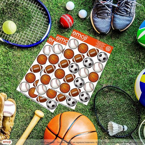 Sports Balls Stickers Basketball Football Baseball Soccer Stickers for Kids Sports Themed Party Decoration Supplies 200Pcs in Saudi Arabia