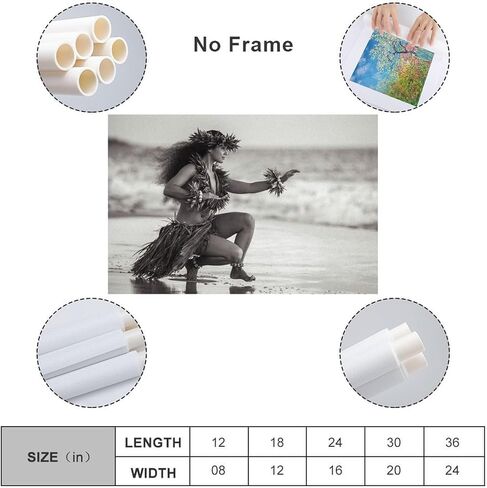 ملصقات ديكور الغرفة، ملصقات سريالية لامرأة هاواي حولا للرقص، ملصقات 80 ثانية (2) لوحات فنية جدارية من القماش، ديكور جداري، ديكور منزلي، ديكور غرفة المعيشة، مطبوعات جمالية 16 × 24 بوصة (40 × 60 سم) بدون إطار in Kuwait