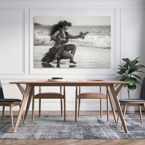 ملصقات ديكور الغرفة، ملصقات سريالية لامرأة هاواي حولا للرقص، ملصقات 80 ثانية (2) لوحات فنية جدارية من القماش، ديكور جداري، ديكور منزلي، ديكور غرفة المعيشة، مطبوعات جمالية 16 × 24 بوصة (40 × 60 سم) بدون إطار in Kuwait