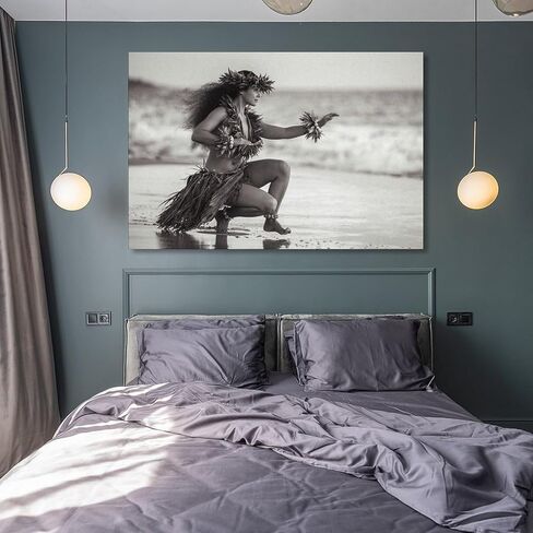 ملصقات ديكور الغرفة، ملصقات سريالية لامرأة هاواي حولا للرقص، ملصقات 80 ثانية (2) لوحات فنية جدارية من القماش، ديكور جداري، ديكور منزلي، ديكور غرفة المعيشة، مطبوعات جمالية 16 × 24 بوصة (40 × 60 سم) بدون إطار in Kuwait