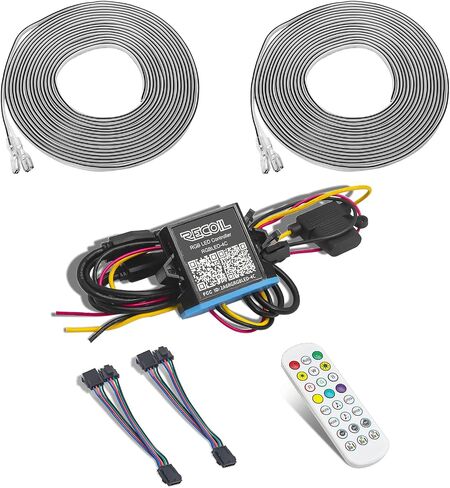 RECOIL M1-65K Complete 6.5 Inch 2-Way Marine Boat & UTV/ATV Coaxial Speaker System with RGB LED Lighting Rings, RGB LED Controller, Include Dark Silver & White Grilles, 4Ohm, MAX 240W Pair in Saudi Arabia