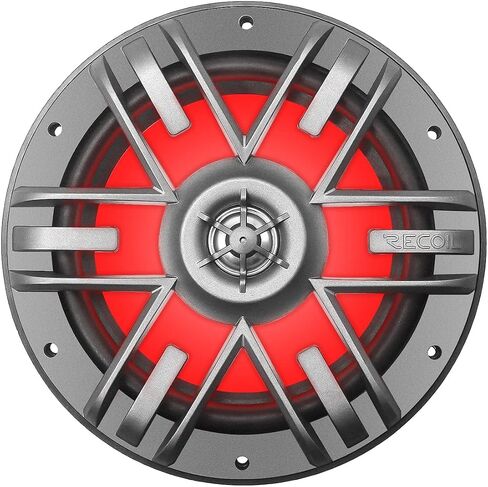 RECOIL M1-65K Complete 6.5 Inch 2-Way Marine Boat & UTV/ATV Coaxial Speaker System with RGB LED Lighting Rings, RGB LED Controller, Include Dark Silver & White Grilles, 4Ohm, MAX 240W Pair in Saudi Arabia