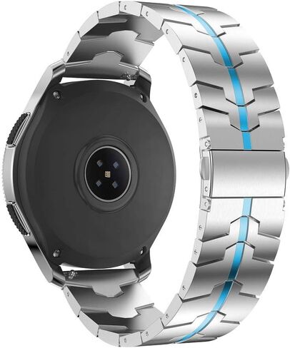 Compatible for Samsung Galaxy Watch 3 45mm/46mm bands,22mm Enamel Process Stainless Steel Metal Watch Strap Compatible Samsung Watch 3 45mm,Gear S3 Frontier/Classic Smartwatch,Black+Red in Saudi Arabia