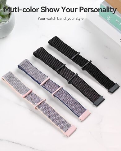 أحزمة ساعة Parsonver 22 مم متوافقة مع ساعة Samsung Galaxy Watch 3 Band 45mm/Galaxy Watch 46mm/Gear S3 Frontier/Classic Band، LW11، SPROD1 سوار الساعة الذكية، أشرطة نايلون للرجال والنساء، عبوتان in Kuwait