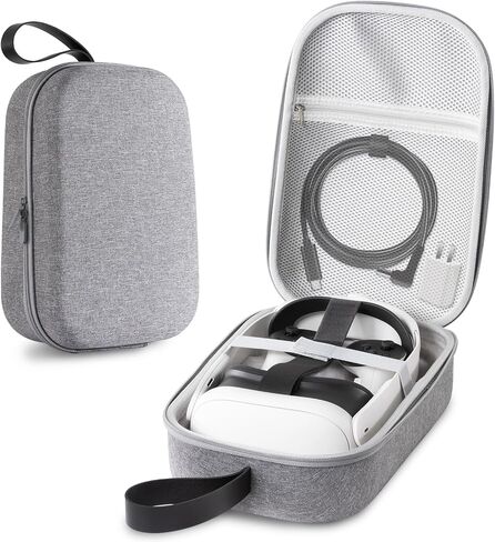 CoBak Hard Carrying Case for Meta Quest 3 - Compact Design, Multiple Compartments for Elite Version VR Headset, Controllers and Accessories, Travel with Protection, Gray in Saudi Arabia