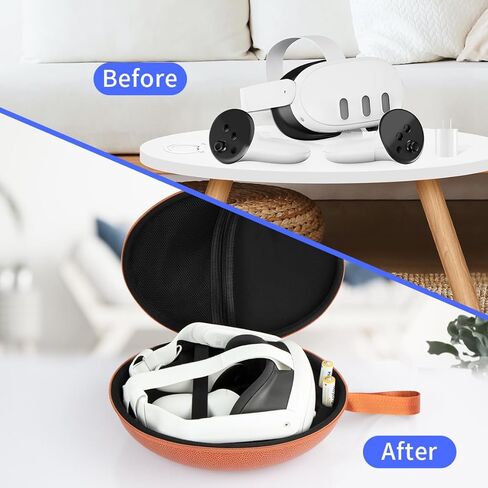 حقيبة حمل RGEEK متوافقة مع Quest 3 وأجهزة التحكم، مساحة كبيرة صلبة، حماية أثناء السفر، مقاومة للماء، لون الرجبي in Kuwait