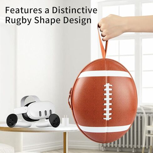 حقيبة حمل RGEEK متوافقة مع Quest 3 وأجهزة التحكم، مساحة كبيرة صلبة، حماية أثناء السفر، مقاومة للماء، لون الرجبي in Kuwait