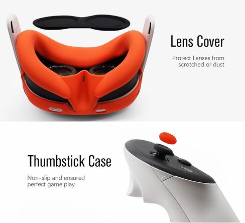 IFOYO 5 in 1 Silicone Accessories, VR Protective Case Set for Meta Quest 3, Controller Grip Cover, VR Shell Cover, Face Cover, Protective Lens Cover for Oculus Quest 3 (Black) in Saudi Arabia
