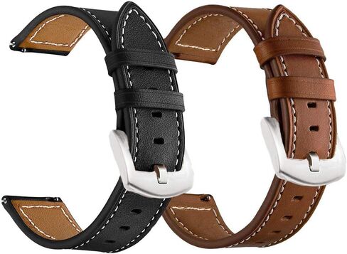 LDFAS Compatible for Fossil 22mm Band, (2 Pack) Leather Strap Compatible for Fossil Gen 5 Carlyle/Julianna/Garrett HR, Q Explorist Gen 4/3, Sport 43mm, Gen 5E 44mm Smartwatch in Saudi Arabia