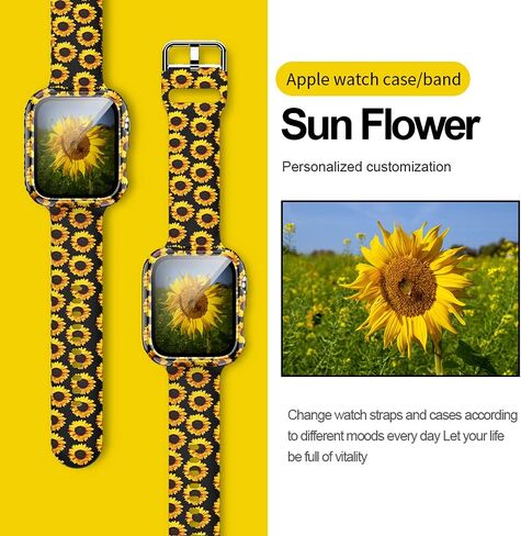 Floral Printed Pattern Silicone Band with Case Cover Set Screen Protector Compatible for Apple Watch 45mm 44mm 42mm 41mm 40mm 38mm, Soft Sport Strap for iWatch Series 8 7 SE 6 5 4 3 2 1 Women in Saudi Arabia