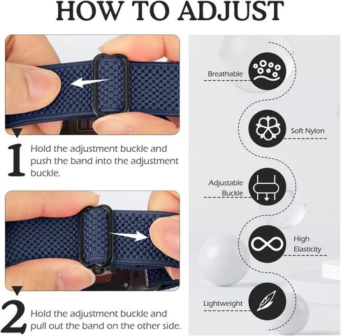 Runostrich Adjustable Elastic Watch Bands Compatible with Fitbit Charge 5 for Women Men, 5 Pack Stretchy Sport Loop Band Soft Nylon Wristband Accessories for Charge 5 Fitness & Health Tracker in Saudi Arabia