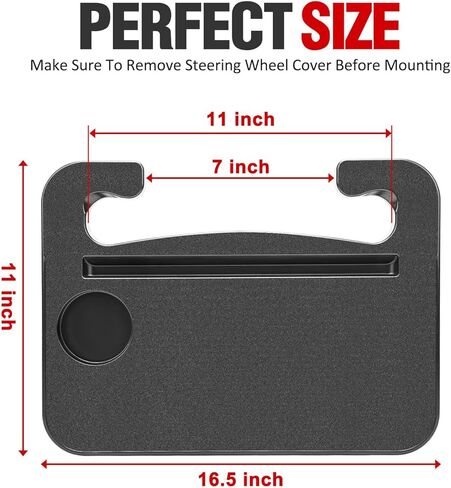 صينية مكتب عجلة قيادة السيارة مع منظم حشو فجوات مقعد السيارة، صينية طاولة طعام 2 في 1 لتناول الطعام والكمبيوتر المحمول مع حامل أكواب، منظم تخزين جانبي للسيارة لحمل الهاتف والنظارات الشمسية in Kuwait