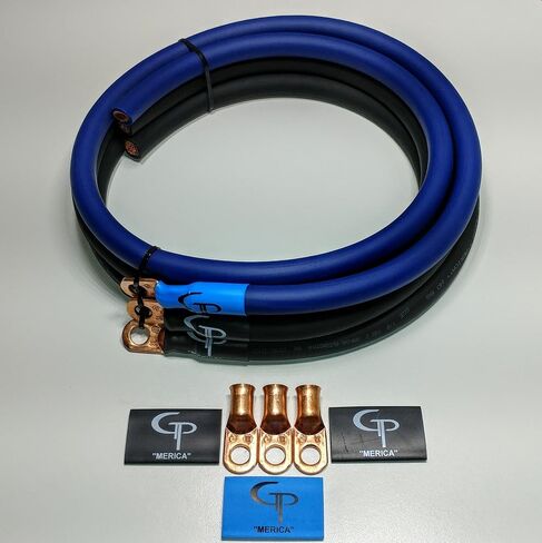 GP Car Audio Big 3 UPGRADE wiring Kit OFC TRUE 1/0 AWG GAUGE GREEN and BLACK in Saudi Arabia