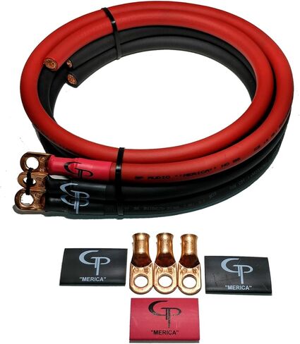 GP Car Audio Big 3 UPGRADE wiring Kit OFC TRUE 1/0 AWG GAUGE GREEN and BLACK in Saudi Arabia