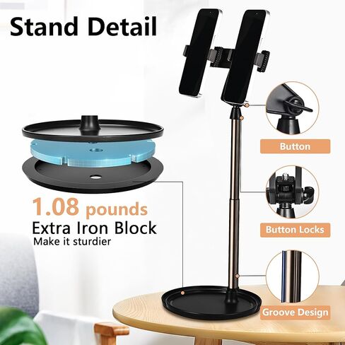 حامل الهاتف الخليوي من مكتب حامل الكمبيوتر اللوحي حامل هاتف مزدوج وسادة حامل سطح المكتب الدردشة حامل قاعدة مرجحة، ملحقات هاتف iPad أساسيات المكتب المنزلي زاوية ارتفاع قابلة للتعديل، مهد الهاتف المحمول المكتبي in Kuwait