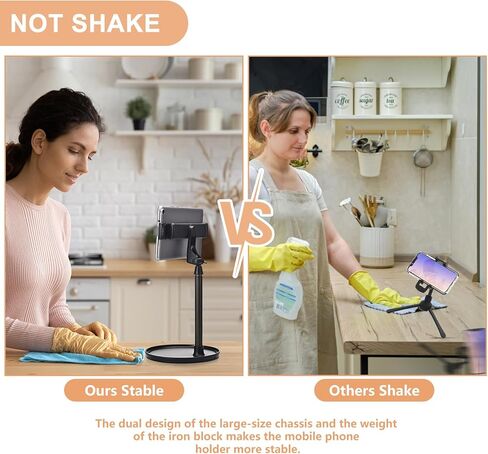 حامل الهاتف الخليوي من مكتب حامل الكمبيوتر اللوحي حامل هاتف مزدوج وسادة حامل سطح المكتب الدردشة حامل قاعدة مرجحة، ملحقات هاتف iPad أساسيات المكتب المنزلي زاوية ارتفاع قابلة للتعديل، مهد الهاتف المحمول المكتبي in Kuwait