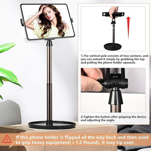 حامل الهاتف الخليوي من مكتب حامل الكمبيوتر اللوحي حامل هاتف مزدوج وسادة حامل سطح المكتب الدردشة حامل قاعدة مرجحة، ملحقات هاتف iPad أساسيات المكتب المنزلي زاوية ارتفاع قابلة للتعديل، مهد الهاتف المحمول المكتبي in Kuwait