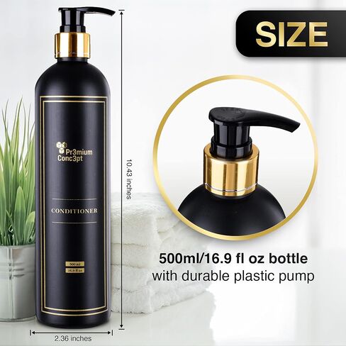 Plastic Pump Bottles for Shower Dispenser, Set of 3 Black 500mL Dispenser Bottles with Gift Box and Labels for Shampoo, Conditioner, Body Wash, Hand Soap, Detergent, and Dish Soap in Saudi Arabia