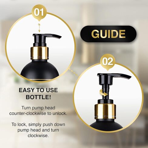 Plastic Pump Bottles for Shower Dispenser, Set of 3 Black 500mL Dispenser Bottles with Gift Box and Labels for Shampoo, Conditioner, Body Wash, Hand Soap, Detergent, and Dish Soap in Saudi Arabia