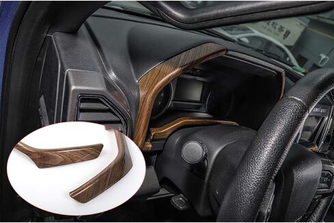 Voodola لسيارة Ford F150 2015-2020 غطاء حلقة جانبية للوحة القيادة المركزية متوافق مع Ford F150 F250 F350 Super Duty (لون خشبي، 3 قطع/مجموعة) in Saudi Arabia