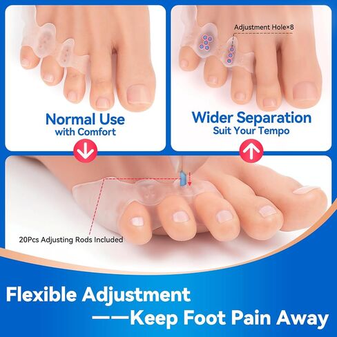 Tech Love 2 Pairs Original Adjustable, Pinky Toe Separators Soft Spacers Tailors Pads to Wear with Shoes, Tail toes Bunion Corrector Foot Pain Relief, Morton’s Neuroma in Saudi Arabia