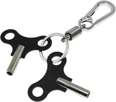 Maxmoral 2PCS Clock Winding Key 4.5mm Antique Clock Floor Clock Alarm Clock Key Parts with Keychain for Installing Mechanical Mantel Clocks Wooden Clocks Wall Clocks Alarm Clocks in Saudi Arabia