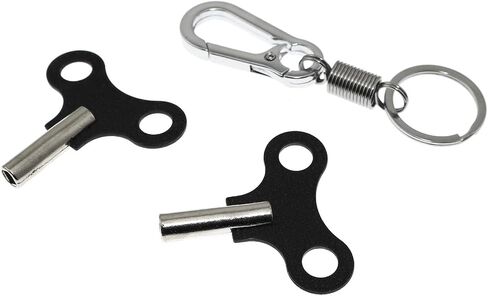 Maxmoral 2PCS Clock Winding Key 4.5mm Antique Clock Floor Clock Alarm Clock Key Parts with Keychain for Installing Mechanical Mantel Clocks Wooden Clocks Wall Clocks Alarm Clocks in Saudi Arabia