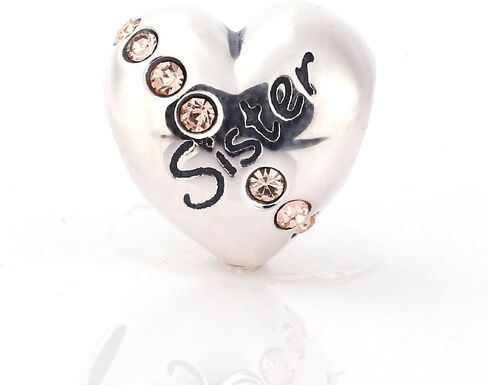 سحر قلب الأخت من الفضة الإسترليني عيار 925، سحر الحب العائلي معًا يناسب سوار باندورا الأوروبي in Kuwait