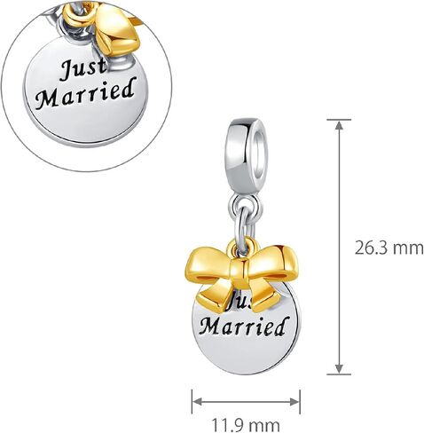 سحر الزوجين المتزوجين فقط من Bowknot التقبيل متوافق مع أساور Pandora Charms in Saudi Arabia