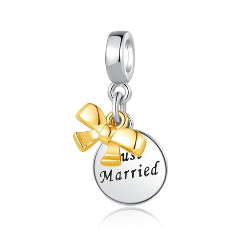 سحر الزوجين المتزوجين فقط من Bowknot التقبيل متوافق مع أساور Pandora Charms in Saudi Arabia