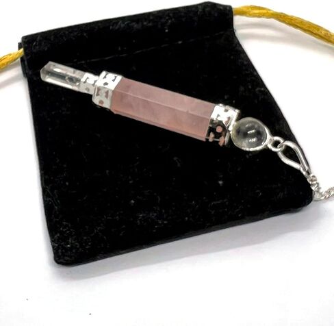 GEMSCITE Rose Quartz Wand Pendulum Crystal Therapy Genuine Healing Reiki in Kuwait