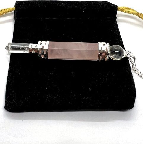 GEMSCITE Rose Quartz Wand Pendulum Crystal Therapy Genuine Healing Reiki in Kuwait