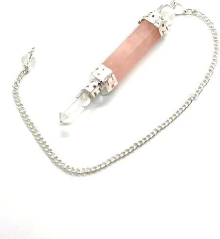 GEMSCITE Rose Quartz Wand Pendulum Crystal Therapy Genuine Healing Reiki in Kuwait