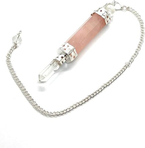 GEMSCITE Rose Quartz Wand Pendulum Crystal Therapy Genuine Healing Reiki in Kuwait