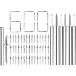 600Pcs Krttwwx Double-Head Skirting Thread Seamless Nail, Double-Headed Nails, Invisible Screws & Specific Sleeve Tool, for Seamless Skirting Thread with Solid Wood Baseboard. in Saudi Arabia