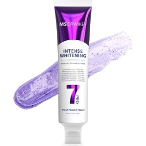 2 حزمة 7-PRO تبييض معجون الأسنان | تبييض عميق و 7 بروبيوتيك لصحة الفم | الخرز الأرجواني للحصول على نضارة إضافية | خالية من الفلورايد in Kuwait