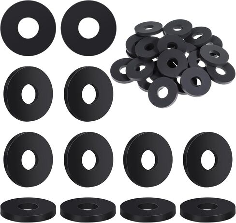 الغسالة المطاطية المطاط الثقيل من الغسالة المقاومة للتآكل ، 1 "OD x 1/4" id x 1/8 "حشوات السمك الأسود 1/4 غسالات مطاطية مسطحة غسالة مسطحة ، قمع الاهتزاز (25 قطعة) in Saudi Arabia