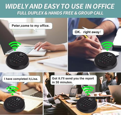 Intercoms Wireless for Home Full Duplex Hands Free Intercom System for Home,Business Office,Bank,Hotel Use with 2500 Feet Range in Open Area (Black-2) in Kuwait