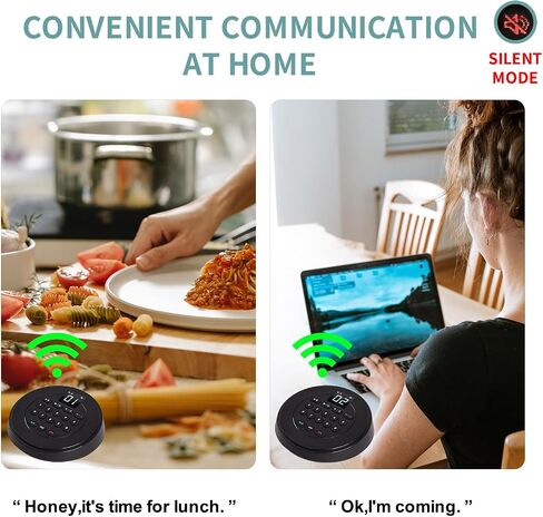 Intercoms Wireless for Home Full Duplex Hands Free Intercom System for Home,Business Office,Bank,Hotel Use with 2500 Feet Range in Open Area (Black-2) in Kuwait