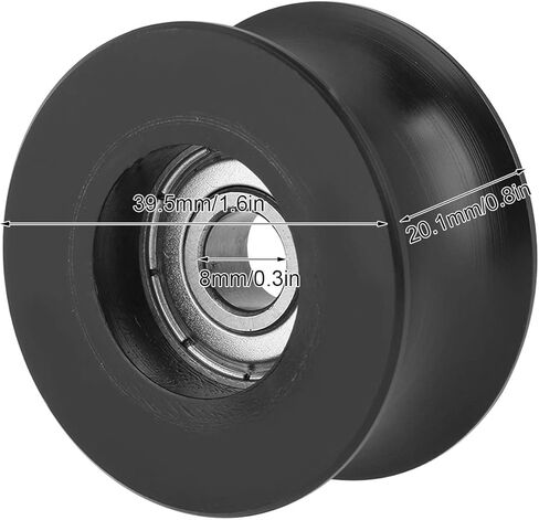 U Groove Pulley Roller Guide Wheel High Quality Durable Smooth Operation U Type Pulley for Doors and Track Drive Mechanical Equipment Black 8x39.5x20.1mm 4pcs in Saudi Arabia
