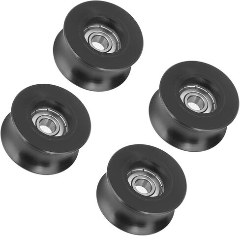 U Groove Pulley Roller Guide Wheel High Quality Durable Smooth Operation U Type Pulley for Doors and Track Drive Mechanical Equipment Black 8x39.5x20.1mm 4pcs in Saudi Arabia