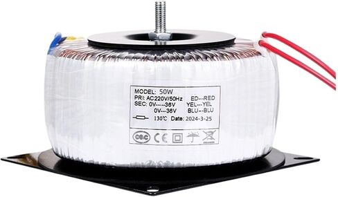1PCS Pure Copper 50W INPUT 110V 220V OUTPUT 12V 18V 24V 36V 45V 55VTOROIDAL TRANSPLIER لمضخم الصوت (18V-0-18V ، الإدخال 110V) in Saudi Arabia