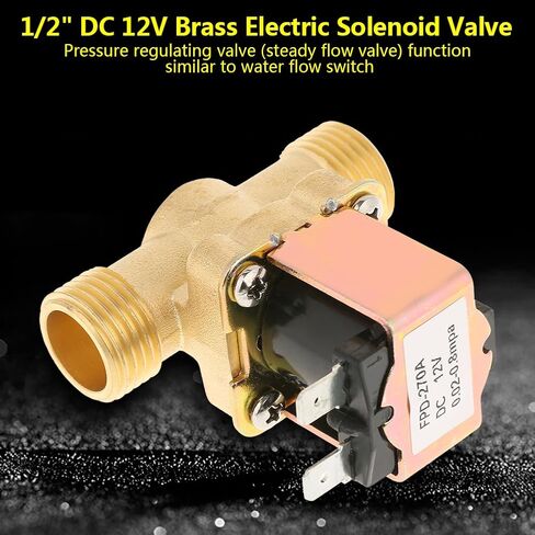 Keenso Electric Solenoid Valve, Brass, 1/2 inch, DC 12V, Normally Closed, for Intelligent Drinking Fountains, Water Heaters, Straight Drinking Machines in Saudi Arabia