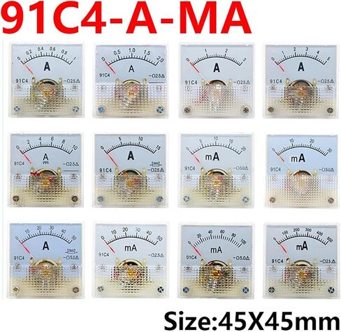 91C4-A DC Pointer Type Ammeter 1A 2A 3A 5A 10A 15A 30A 50A 75A 500A Analog Mechanics Plate Table 1Pcs(30A) in Kuwait