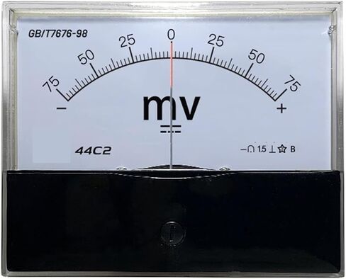44C2 Positive and Negative Millivoltmeter Voltage ± 20mV 25mV Pointer DC Bidirectional 1Pcs(-75mV to 75mV) in Saudi Arabia
