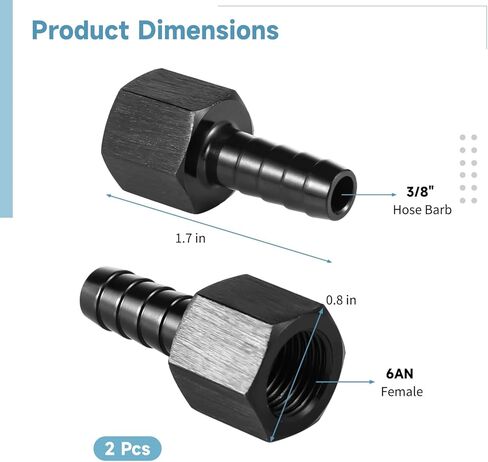 Yeesport 6an أنثى إلى 3/8 "تجهيزات خرطوم البربرة ، 2 PCS المعادن محولات نهاية الخرط in Kuwait