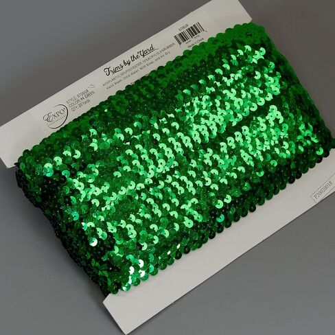 Trims by the Yard 3 Row 1 1/4" Metallic Stretch Sequin Red | (10 Yard Cut) Trim in Kuwait