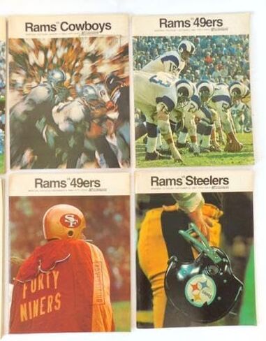 Lot of (6) Different 1968 Los Angeles Rams NFL Football Programs - NFL Programs in Saudi Arabia
